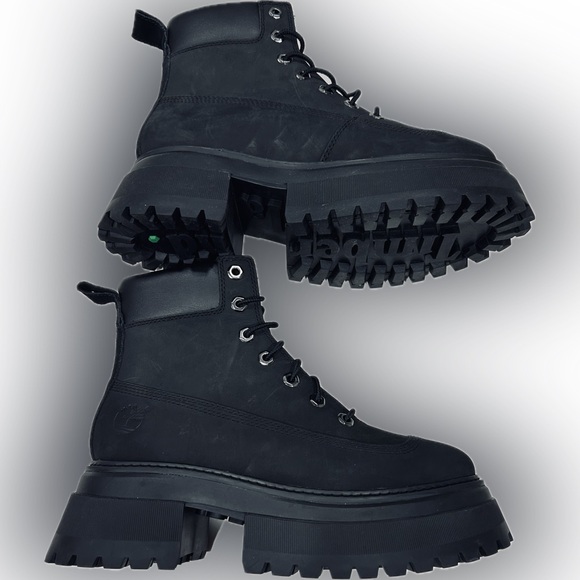 NWOB Timberland SZ 7.5 Sky 6 lace up lug boot, 2.5” heel, leather upper. - Picture 7 of 10